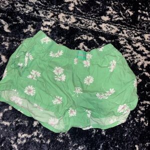 Green Floral Women's Pajama Shorts